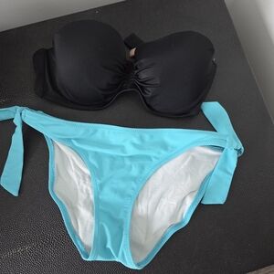 Victoria Secret & Bluenotes Black and Aqua Bikini Set